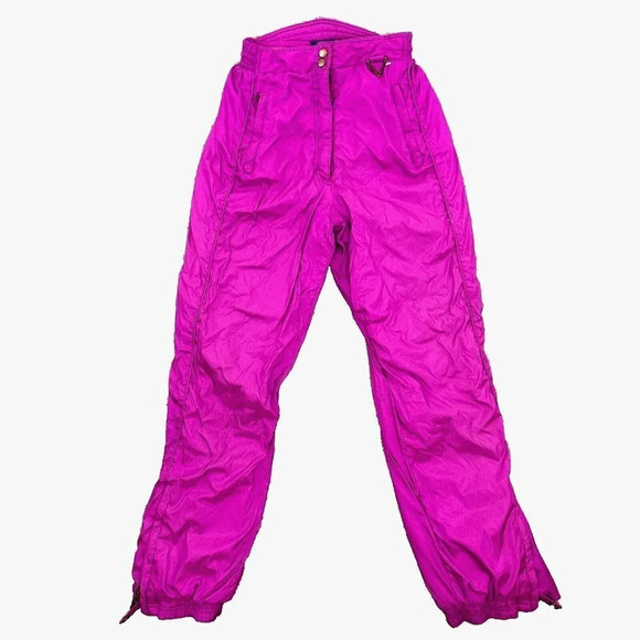 Vintage Skiing Passport Snow Pants Womens 26 x 31 Barbiecore High Waist Ski - Picture 1 of 16